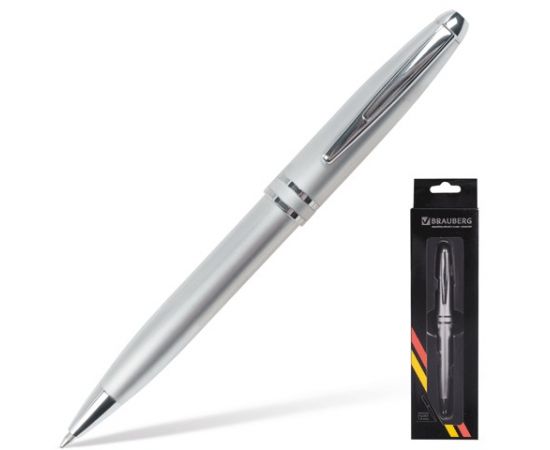 Ручка шариковая Brauberg бизнес-класса"Oceanic Silver",серебр.корпус,серебр. детали