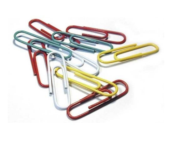 Скрепки 28 мм цветные круглые пластиковые (100 шт) DOLCE