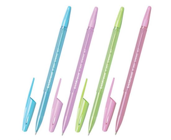 Ручка шариковая ERICH KRAUSE "R-301 Spring Stick" синяя, 0,7м