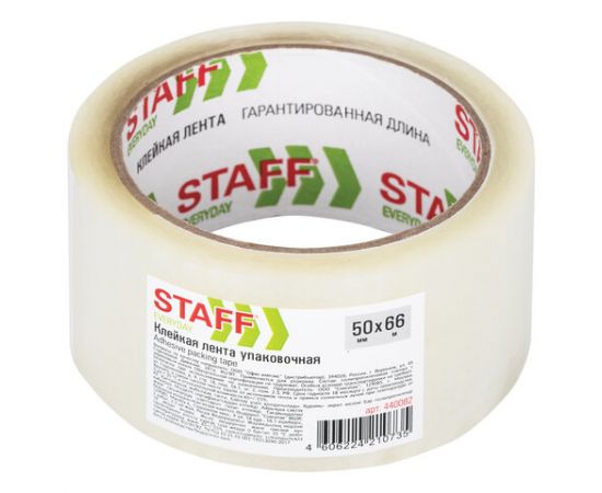 Скотч 50 мм х 66м прозрачный STAFF 40мк
