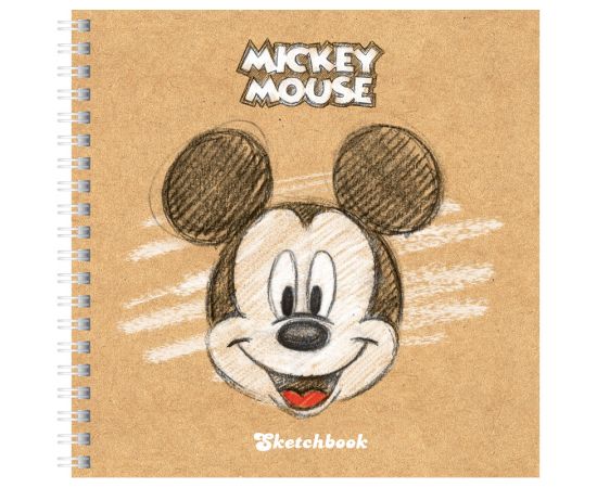 Скетчбук-тетрадь 80л 170*170мм на гребне Hatber "Disney. Микки Маус", 120г/м2, с тверд. обложкой