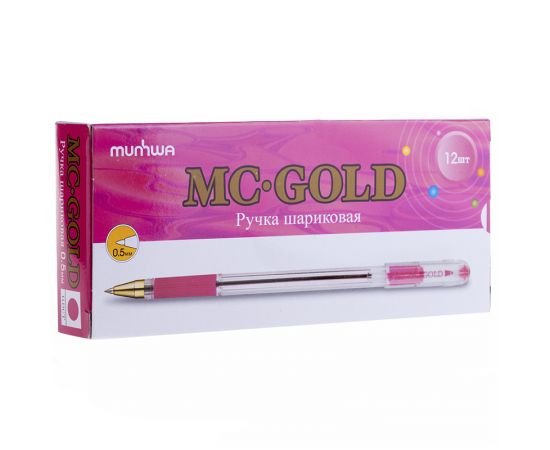 Ручка шариковая MUNHWA МС Gold розовая