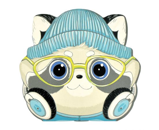 Блокнот 30 л 120х117 мм скоба "Модный енот"