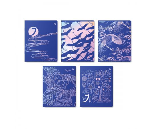 Тетрадь  48 л. А5 клетка скоба "Синий цвет" суперэконом (ассорти)