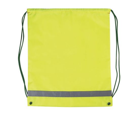 Сумка для обуви светоотражающая для начальной школы, 33х42 см, ярко-зеленая (лимонная)