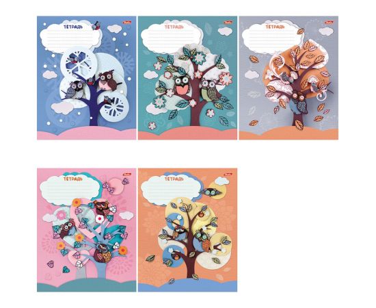 Тетрадь 12 л клетка ХАТБЕР,мел.картон,в ассортименте