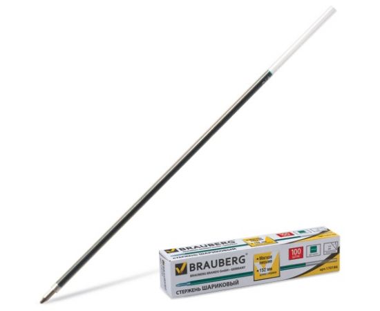 Стержень шариковый Brauberg 152мм.евро нак.1мм.зеленый