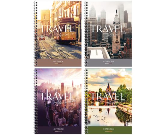 Тетрадь 120л., А5, клетка на гребне ArtSpace "Путешествия. Adventure time", глянц. лам., тв.обложка