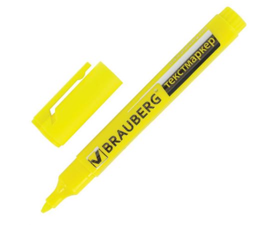 Текстовыделитель BRAUBERG "Energy", ЖЕЛТЫЙ, линия 1-3 мм