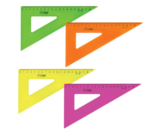 Треугольник 30/18 см тонированный,прозрачный,неон,ассорти СТАММ