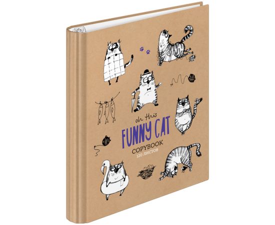 Тетрадь на кольцах А5, 120л., 7БЦ, ArtSpace "Рисунки. Funny cats", глянцевая ламинация