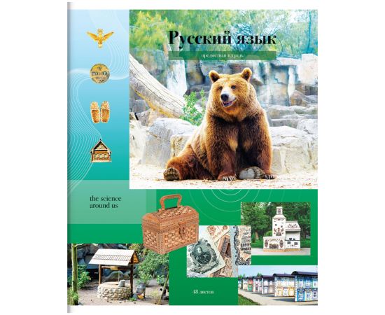 Тетрадь предметная 48л. ArtSpace "Мой мир" - Русский язык, ВД-лак