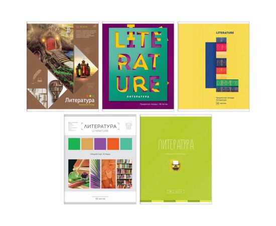 Тетрадь предметная 48л. ArtSpace  Литература, ТВИН-лак, ассорти