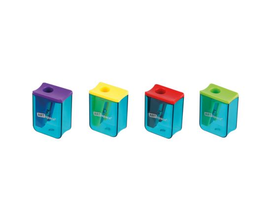 Точилка пластиковая ArtSpace "Case", 1 отверстие, с контейнером, ассорти SR_44527