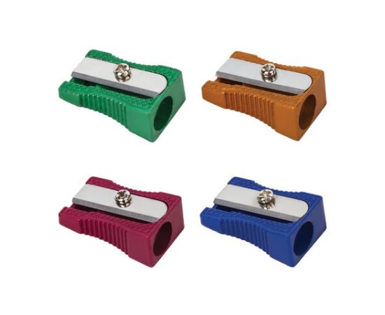 Точилка BRAUBERG "Style Color", металлическая, корпус ассорти, 228454