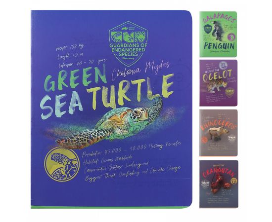 Тетрадь А5, 96 листов, клетка, поля, ассорти 5 видов Академия Холдинг Animal Planet