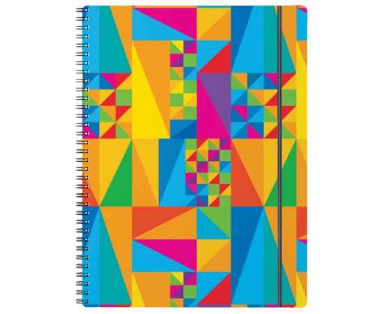 Тетрадь 80л., А4, клетка на гребне Erich Krause "Arlecchino", пластиковая обложка, на резинке