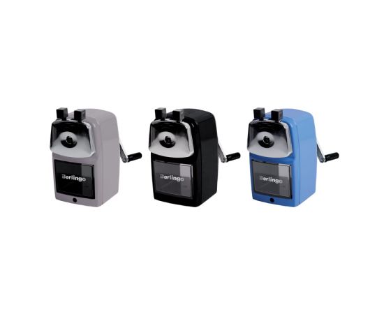 Точилка механическая Berlingo, метал. корпус, ассорти