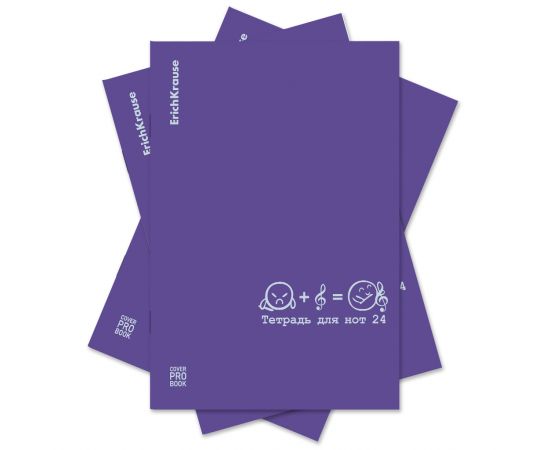 Тетрадь для нот 24 л А4 скоба пластиковая обложка "Musical formula" (ассорти)