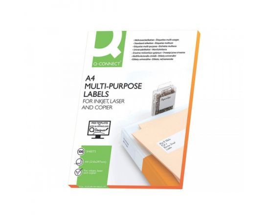 Этикетки самоклеящиеся Q-Connect А4 100л  70х42мм 21шт
