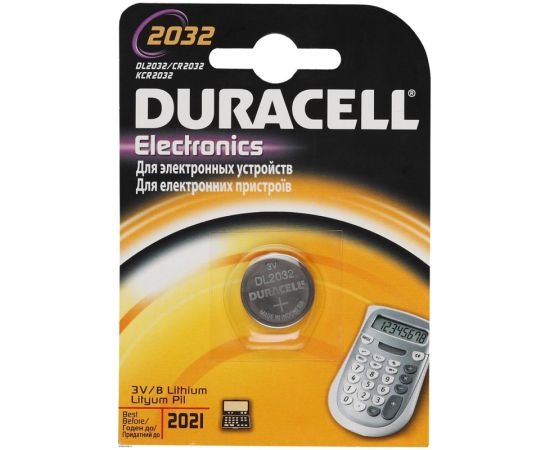 Элемент питания Duracell CR2032 3V 1BL