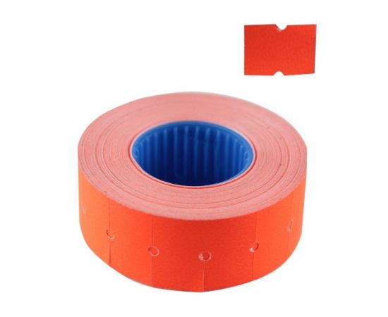 Этикетка-Ценник 21х12 красная прямоугольная с перф