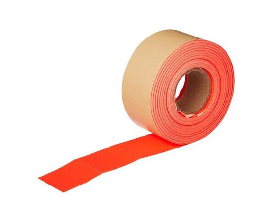 Этикетка-Ценник 26х16 красная прямоугольная с перф