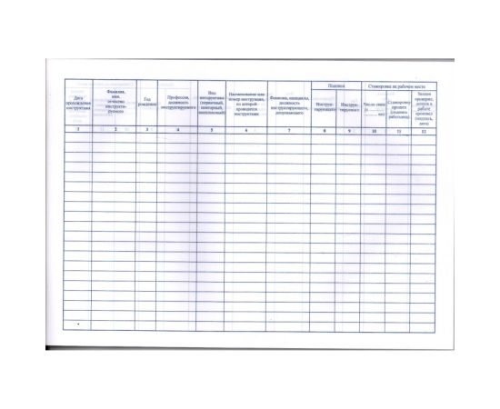 Журнал регистрации инструктажей по охране труда на рабочем месте