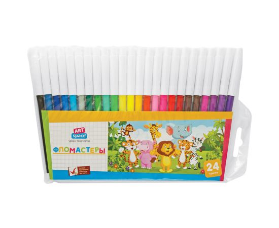 Фломастеры СПЕЙС 24 цв.пластиковая упаковка
