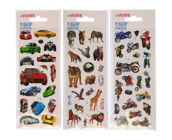 Набор наклеек для творчеcтва 7х17 см объмные многоразовые "Set 1" deVente