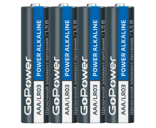 Элемент питания GoPower AAA / LR03 Super POWER Alkaline щелочной, BOX20 Shrink 4