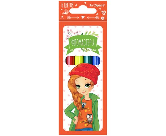 Фломастеры СПЕЙС 6 цв.картон. упаковка
