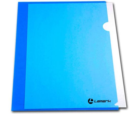 Уголок пластиковый LAMARK А4 полупрозрачный синий