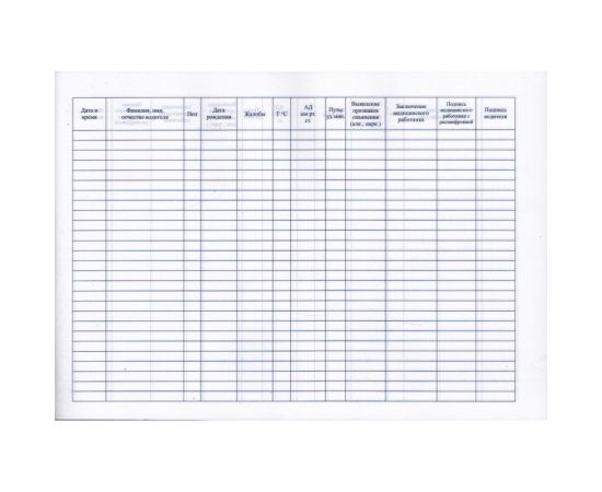 Журнал медицинских осмотров водителей