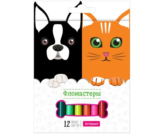 Фломастеры СПЕЙС 12 цв.картон. упаковка