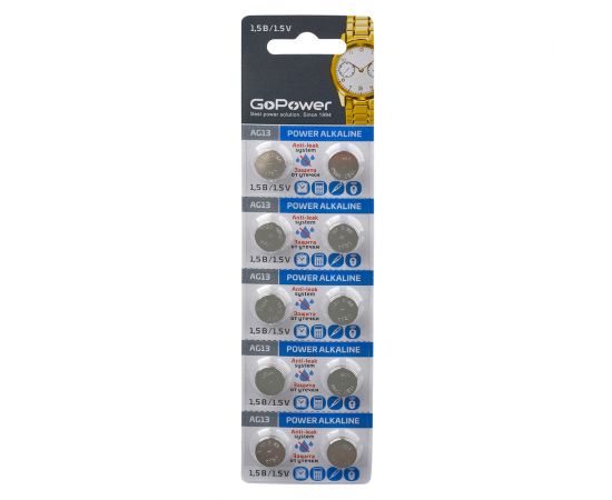 Элемент питания GoPower G13/LR1154/LR44/357A/A76