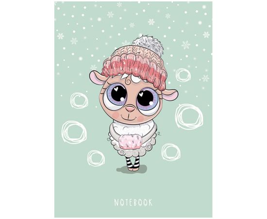 Записная книжка А6, 32л., Апплика "Милая овечка", 80г/м2, пластиковая movie-обложка