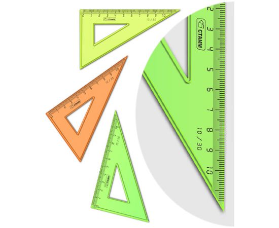 Треугольник 30°, 10см Стамм "Neon", 4цв. ТК23