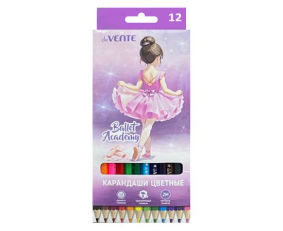 Карандаши цветные 12 цветов deVENTE "Ballet Academy" 2М шестигранные