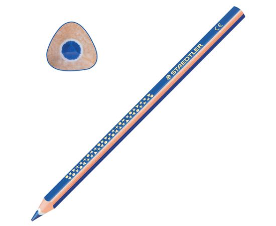 Карандаш цветной утолщенный STAEDTLER "Noris club", 1 шт., трехгранный, грифель 4 мм, синий