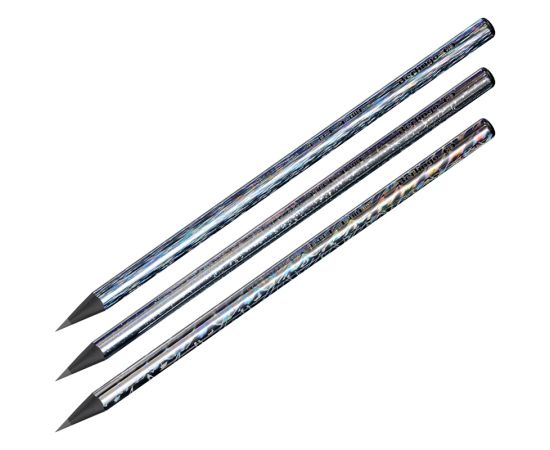 Карандаш ч/г Berlingo "Black Diamond", трехгран., черное дерево, лазерная пленка, заточен., ассорти