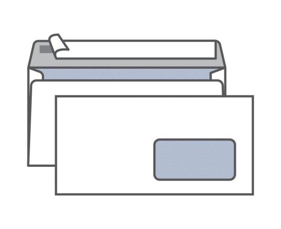 Конверт 110х220 мм, белый отрывная полоса