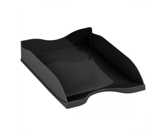 Лоток для бумаг горизонтальный СТАММ "Тропик", черный