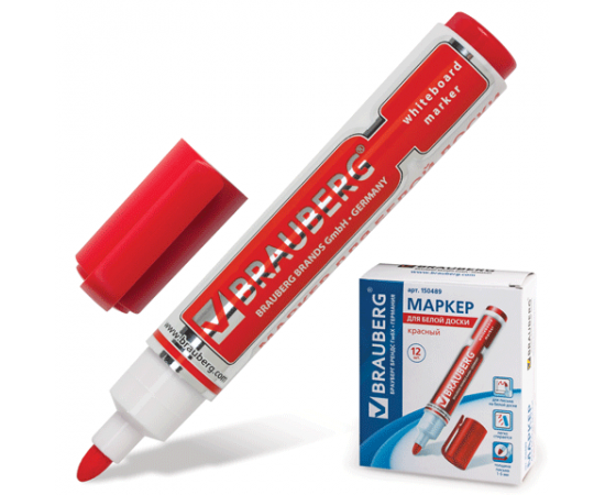 Маркер BRAUBERG"Neo"д/бел.доски0,5 красный