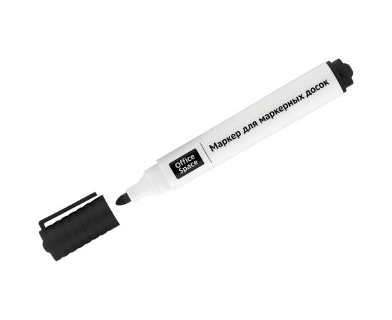 Маркер для белых досок OfficeSpace черный, пулевидный, 3мм WBM_85433