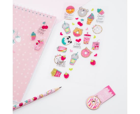 Наклейки гелевые MESHU "Cute sweets", 10*22см