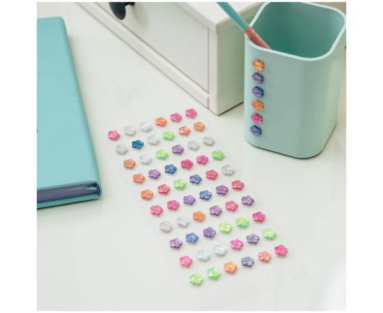 Наклейки акриловые MESHU "Bright crystal", 25*10см, стразы, 66 наклеек, инд. уп., европодвес MS_3665