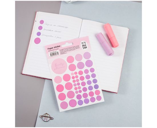 Наклейки бумажные MESHU "Beauty planner pink", 12*21см, 47 наклеек, европодвес MS_41677