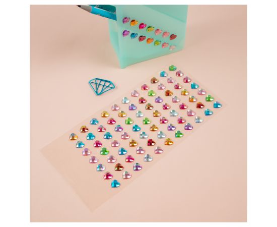 Наклейки акриловые MESHU "Small hearts", 25*10см, стразы, 91 наклейка, инд. уп., европодвес MS_46769