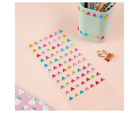 Наклейки акриловые MESHU "Сolorful crystal", 25*10см, стразы, 91 наклейка, инд. уп., европодвес MS_4